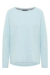 Elbsand Longsleeve Tira blue fog melange, Langarmshirrt, Shirt, hellblau, Damen