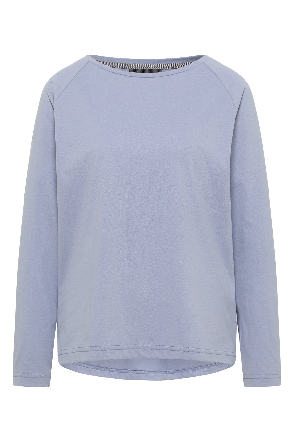 Elbsand Longsleeve Tinna sky haze, lila, flieder, unifarben, Rundhalsausschnitt, Raglanärmel, Langarmshirt