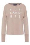 Elbsand Longsleeve Ingiara silver sand melange, Langarmshirt, Rundhalsausschnitt, beige
