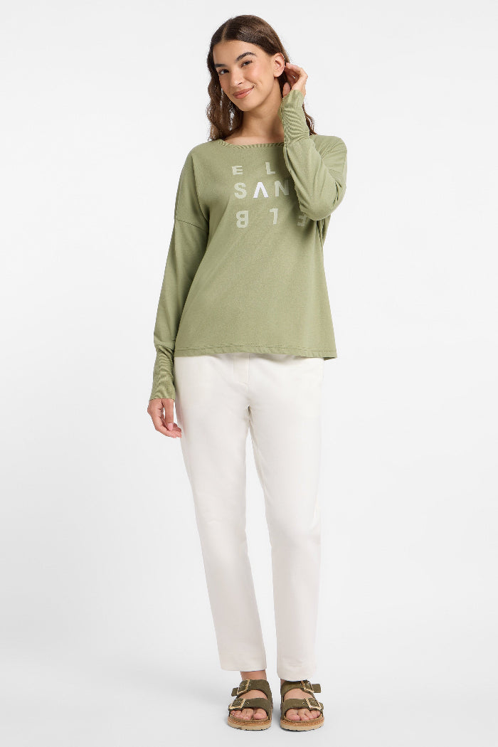 Elbsand Longsleeve Ingiara green leaf, khaki grün, Langarmshirt, Bündchen, Rundhalsausschnitt