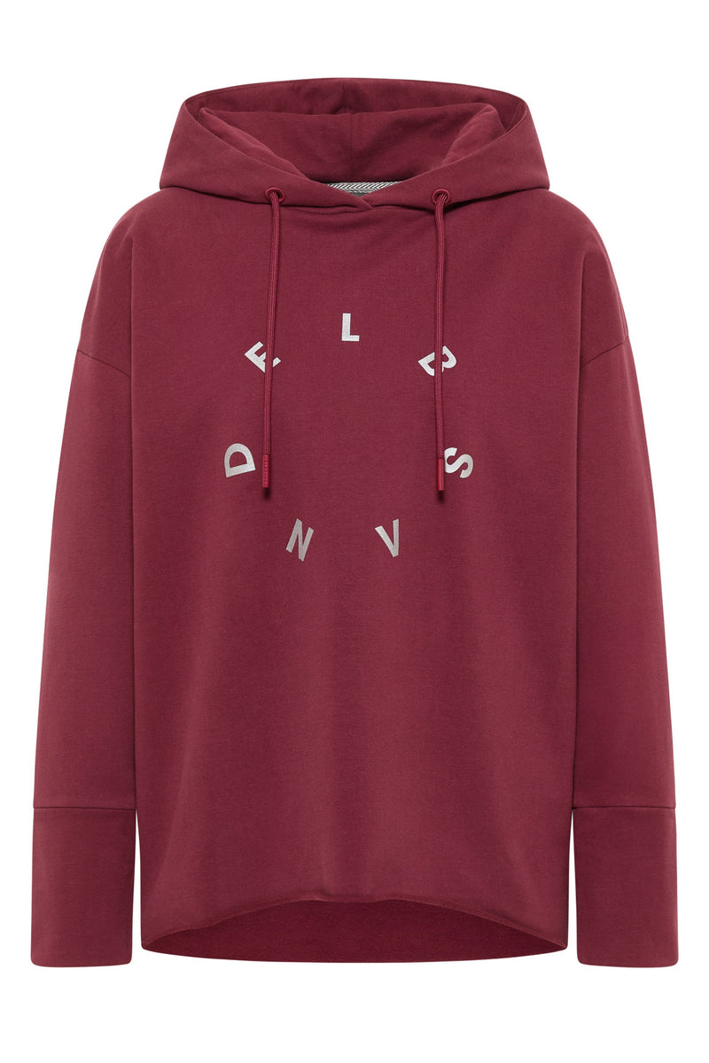 Elbsand Hoodie Daris ruby, rot, Kapuze