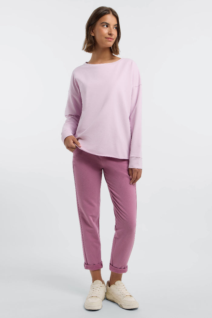 Elbsand Sweatshirt Riane pink chalk, rosa, rosé, unifarben, Rundhalsausschnitt, Sweater, Pulli