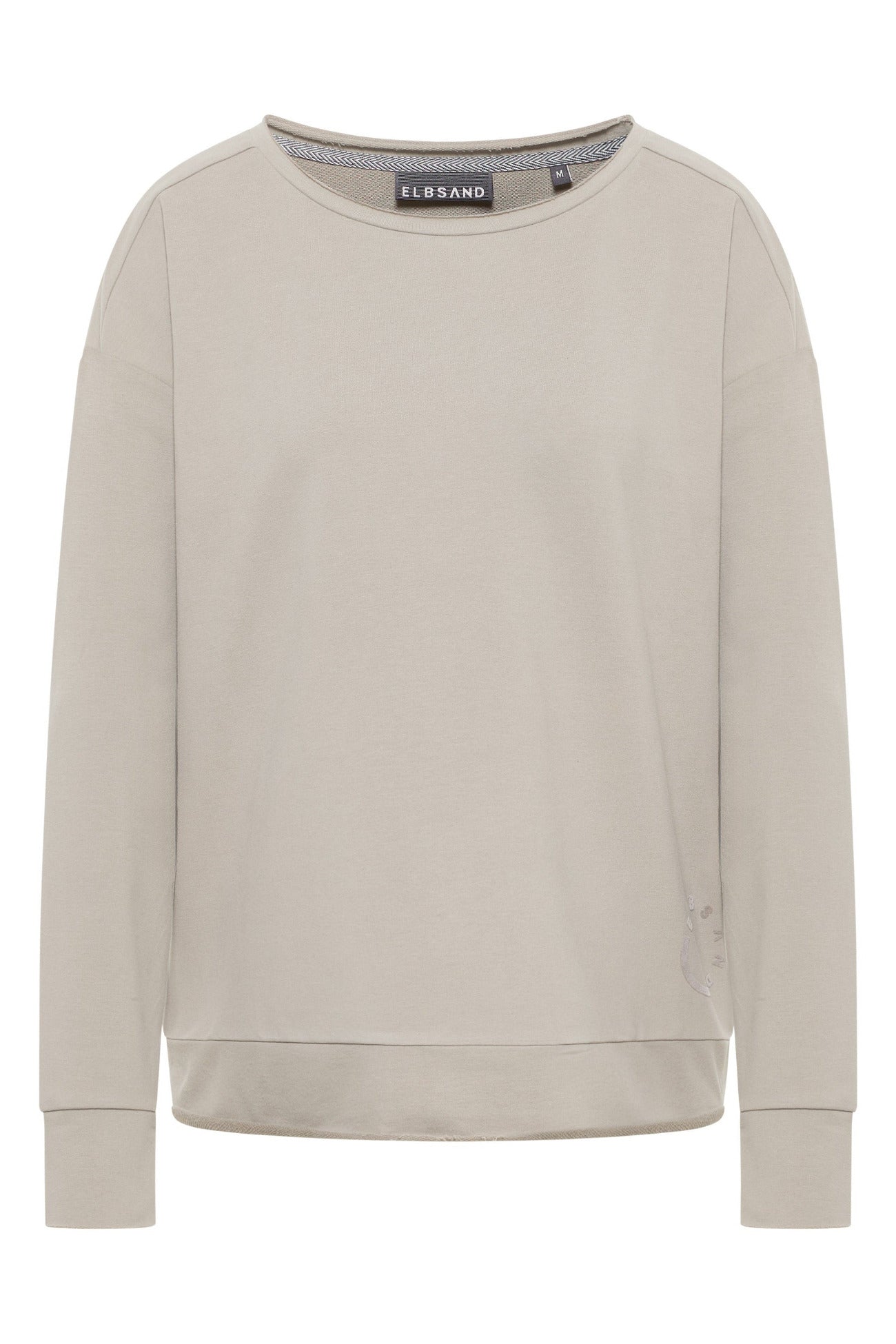 Elbsand Sweatshirt Ritva, soft mud, Rundhalsausschnitt, Bündchen, kastig