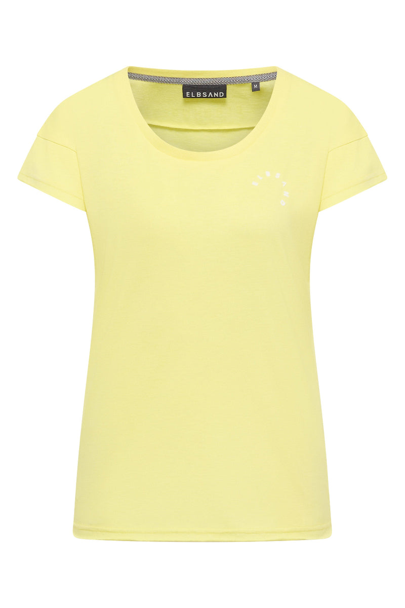 Elbsand T-Shirt Rea  bright yellow melange, hellgelb, kurzärmlig, Rundhalsausschnitt