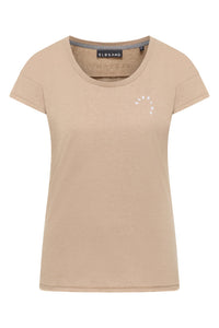 Elbsand T-Shirt Rea camel melange, beige, kurzärmlig, Rundhalsuasschnitt