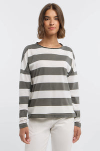 Elbsand Longsleeve Milia gestreift dark slate/cloud white