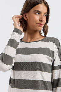 Elbsand Longsleeve Milia gestreift dark slate/cloud white