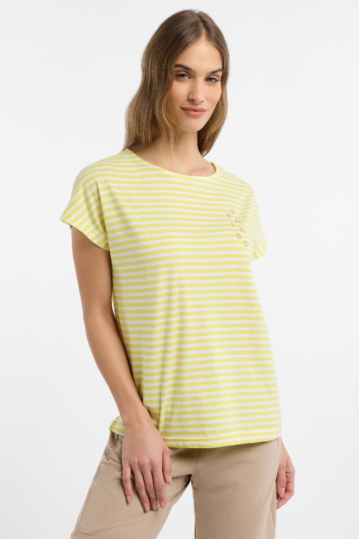 Elbsand T-Shirt Selma gestreift bright yellow/bright white