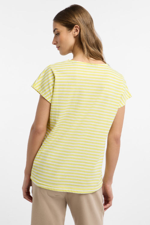 Elbsand T-Shirt Selma gestreift bright yellow/bright white