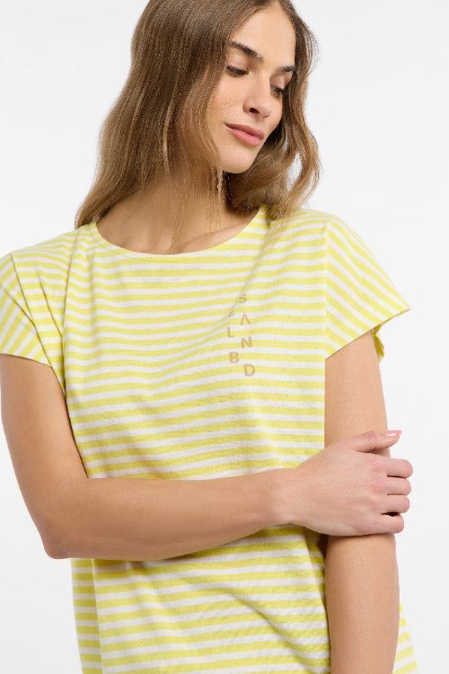 Elbsand T-Shirt Selma gestreift bright yellow/bright white