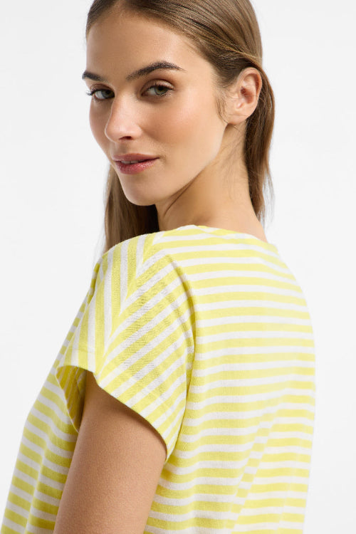 Elbsand T-Shirt Selma gestreift bright yellow/bright white