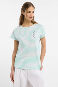 Elbsand T-Shirt Selma gestreift ocean view/bright white