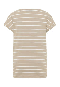 Elbsand T-Shirt Selma gestreift soft mud/bright white