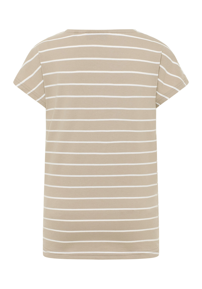 Elbsand T-Shirt Selma gestreift soft mud/bright white