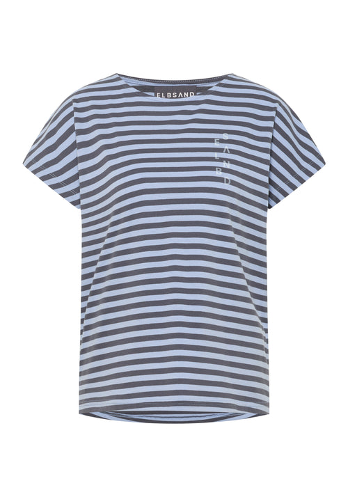 T-Shirt von Elbsand mit Streifen in dunkel und hellblau