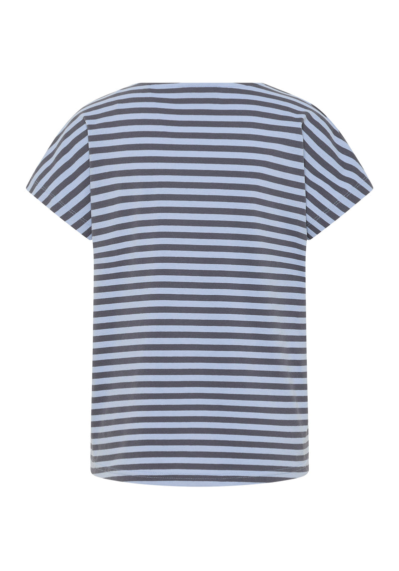 Elbsand T-Shirt Selma evening sky/charcoal stripes