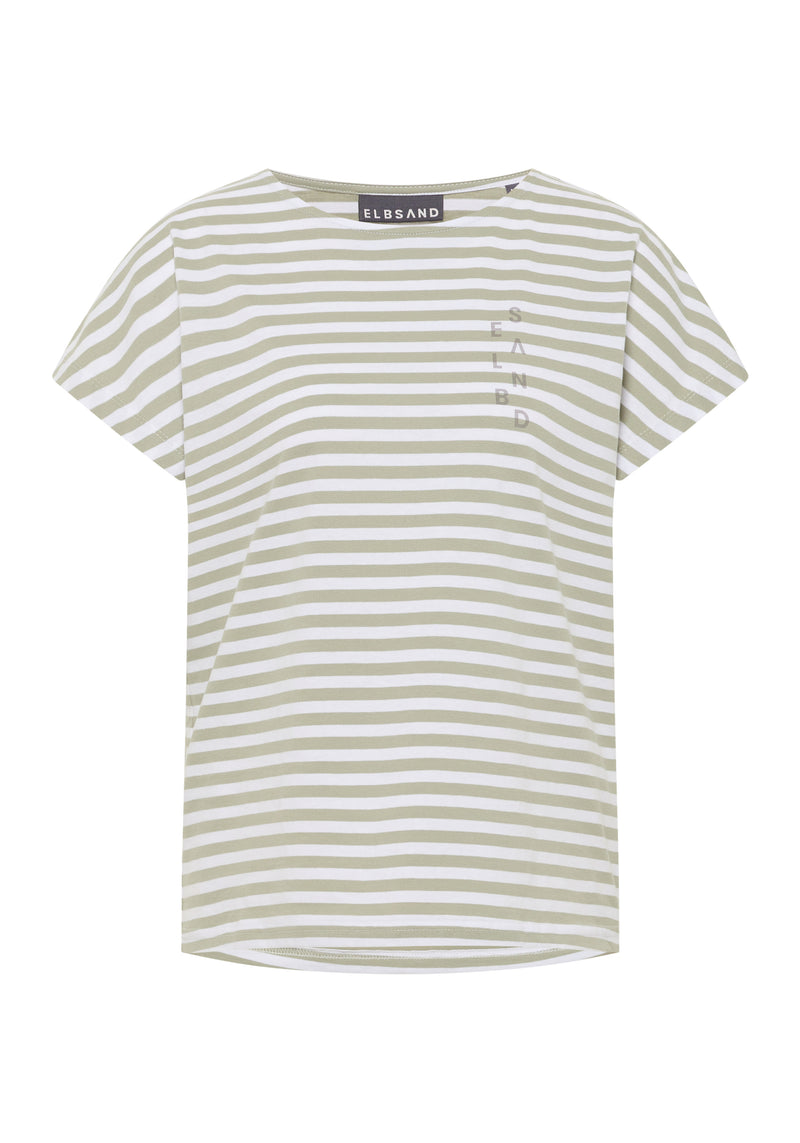 Elbsand T-Shirt Selma khaki/white stripes