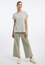 Elbsand T-Shirt Selma khaki/white stripes