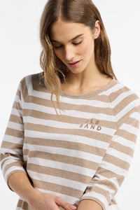 Elbsand Shirt Celin Stripes camel/bright white
