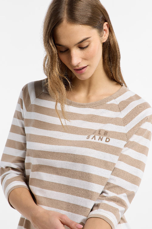 Elbsand Shirt Celin Stripes camel/bright white