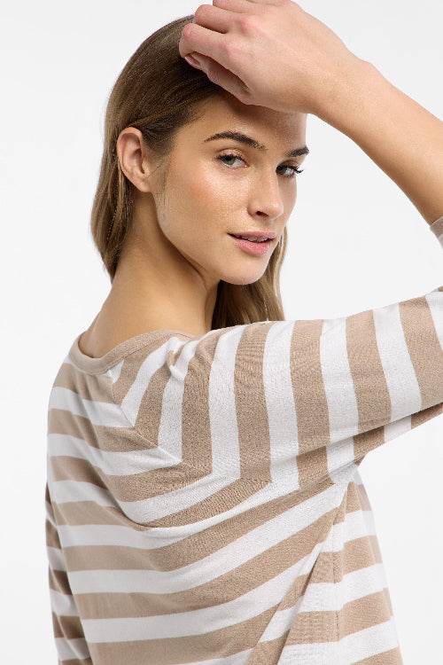 Elbsand Shirt Celin Stripes camel/bright white