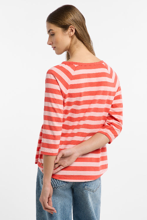 Elbsand Shirt Celin Stripes grenadine/papaya
