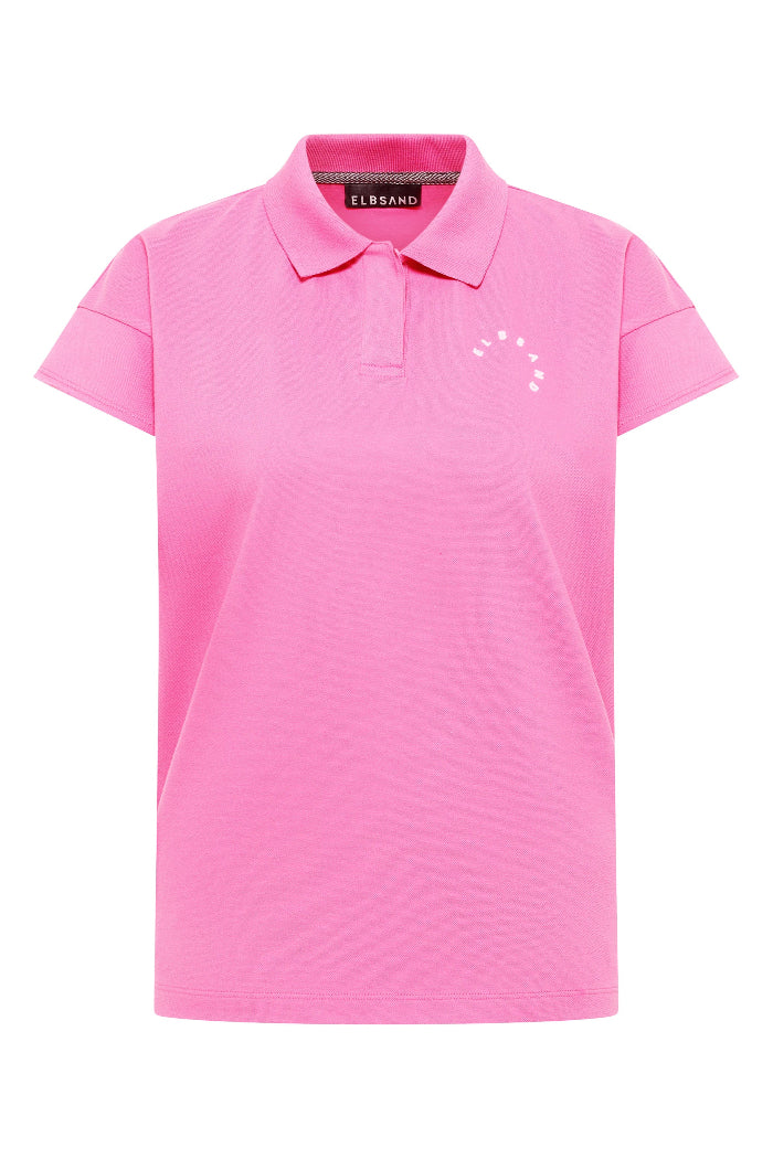 Elbsand Poloshirt Torva magenta sky, pink, Kragen, Knopfleiste, kurzärmlig