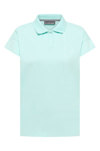 Elbsand Poloshirt Torva ocean view, türkis, unifarben, Kragen, kurzärmlig