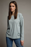 Elbsand Longsleeve Tooske gestreift soft sage/cloud white