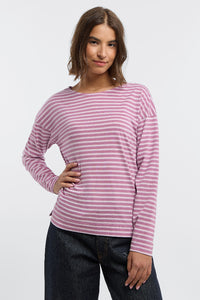 Elbsand Longsleeve Tooske gestreift mauve/pink chalk