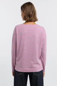 Elbsand Longsleeve Tooske gestreift mauve/pink chalk