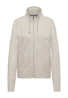Elbsand Sweatjacke Entje, soft mud, unifarben, ohne Kapuze, Reißverschluss, Kordelzug