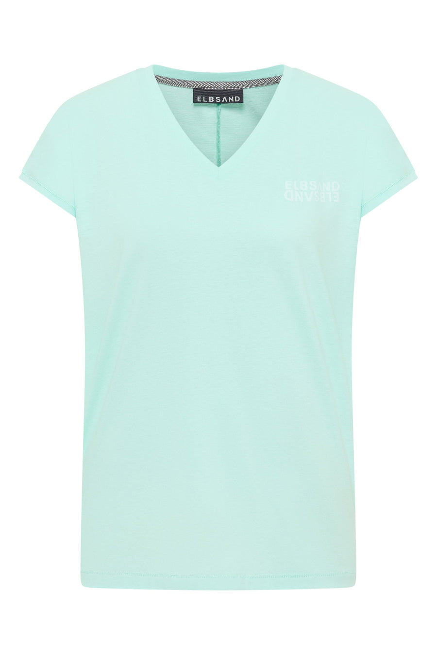 Elbsand T-Shirt Pajuk ocean view melange, türkis, unifarben, kurzärmlig, V-Ausschnitt