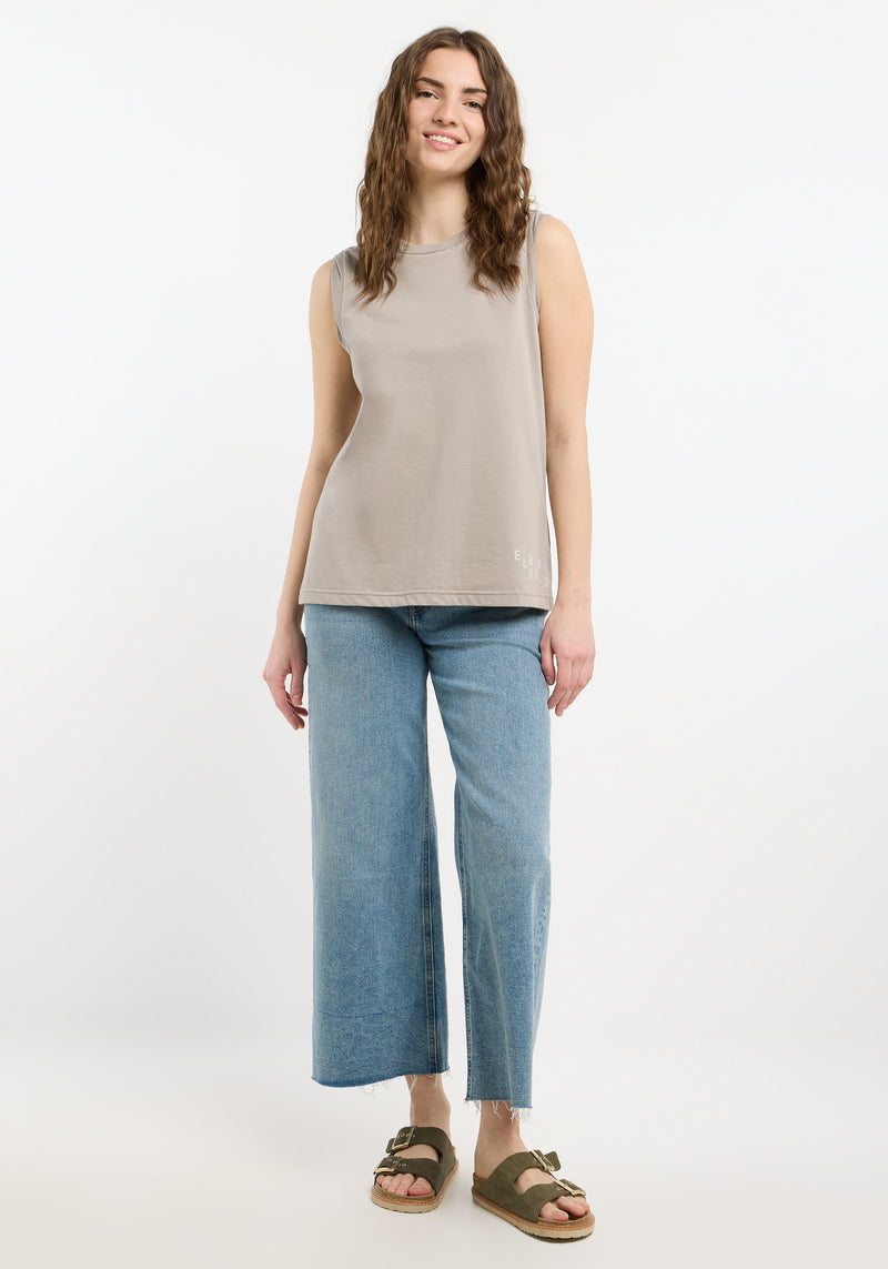 Elbsand Tanktop Meevia, soft mud, unifarben, regular fit