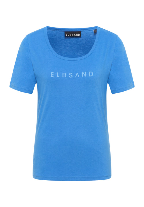 Elbsand T-Shirt Loralie, summer sea, blau, unifarben, kurzärmlig