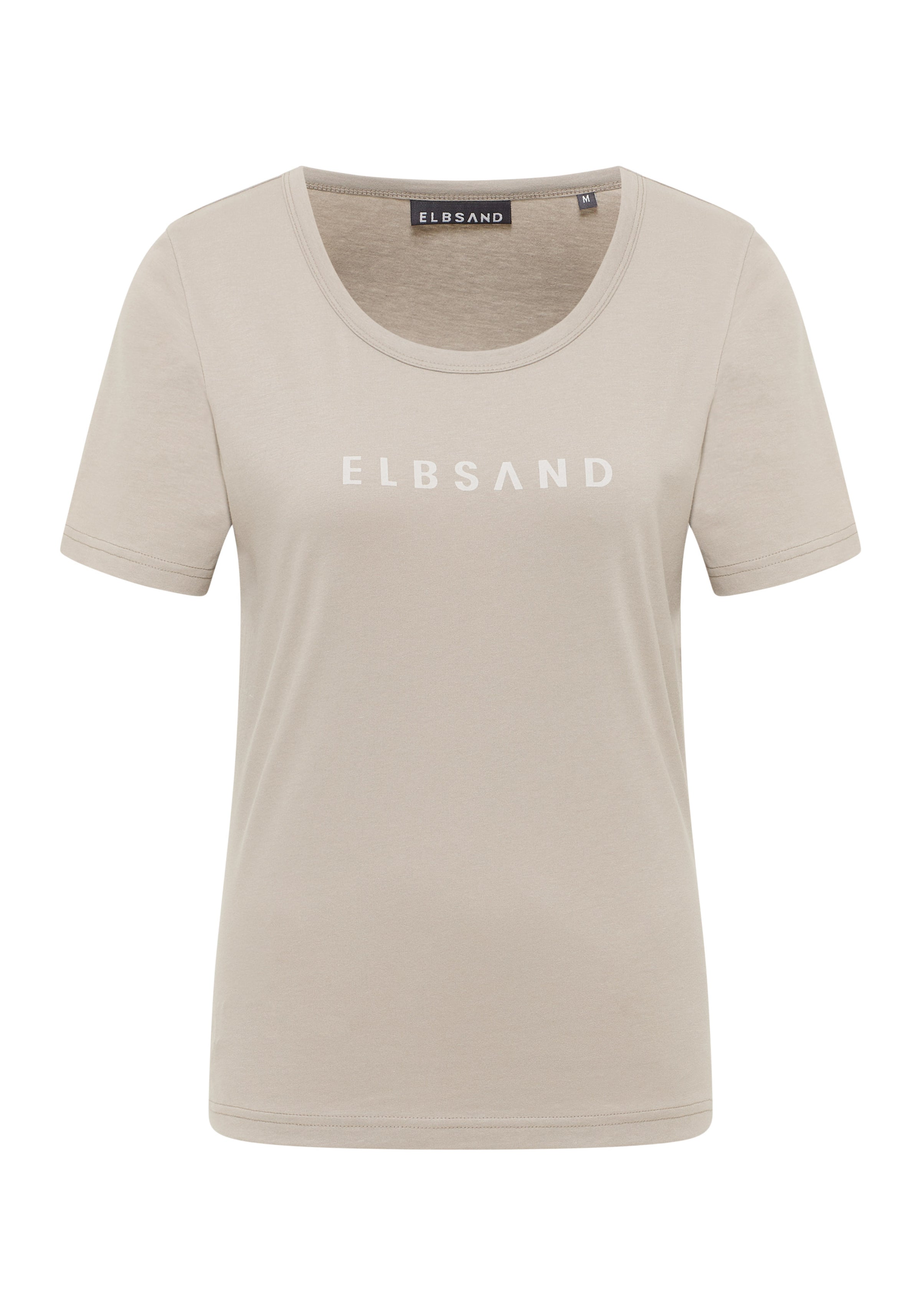 Elbsand T-Shirt Loralie, soft mud, beige, unifarben, kurzärmlig