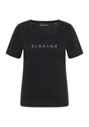 Elbsand T-Shirt Loralie, quarz, kurzärmlig, Rundhalsausschnitt, Schriftzug, vorne