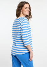 Elbsand Shirt Celina gestreift summer sea/cloud white