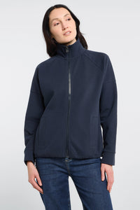 Elbsand Sweatjacke Iona coldwater, dunkelblau, Stehkragen, Reißverschluss, Kordelzug, Damen
