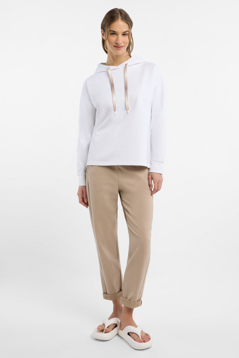Elbsand Hoodie Ela bright white, weiß, Kapuze, Kordelzug