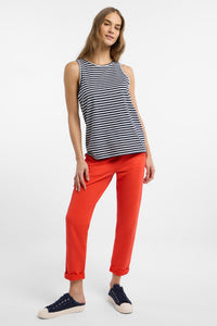 Elbsand Tanktop Maavi gestreift coldwater/bright white, blau, weiß, Streifen, ärmellos, Top, Rundhalsausschnitt