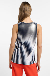Elbsand Tanktop Maavi gestreift coldwater/bright white
