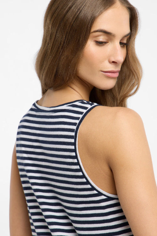Elbsand Tanktop Maavi gestreift coldwater/bright white