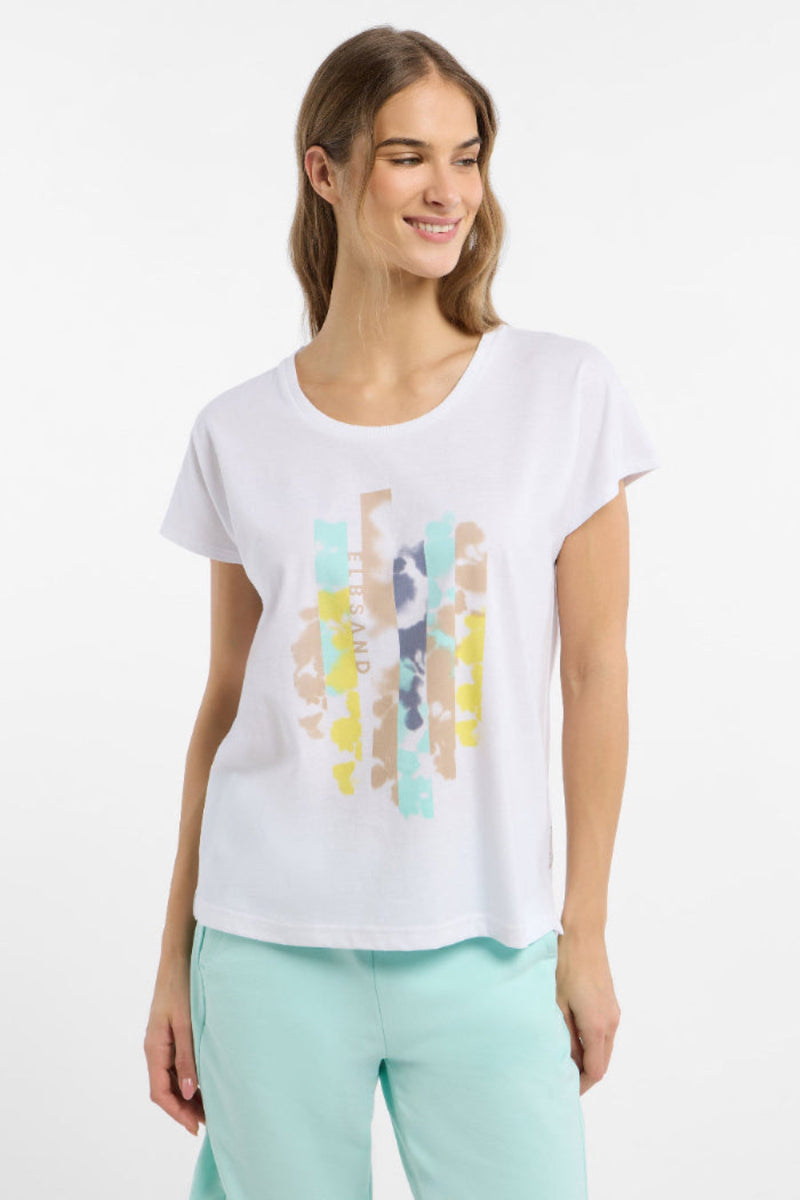 Elbsand T-Shirt Grima bright white, kurzärmlig, Rundhalsausschnitt