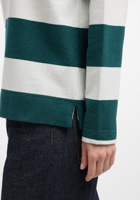 Elbsand Sweatshirt Hilma gestreift dark ivy/cloud white