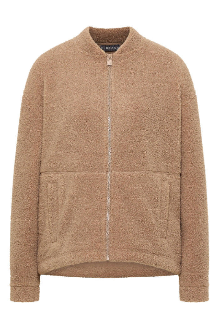 Elbsand Teddy-Jacke Nette nougat, Teddy, Plüsch, Reißverschluss, Stehkragen
