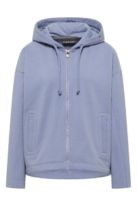 Elbsand Sweatjacke Sirpa sky haze, lila, lieder, unifarben, Kapuze, Reißverschluss, Taschen, Kapuzenjacke