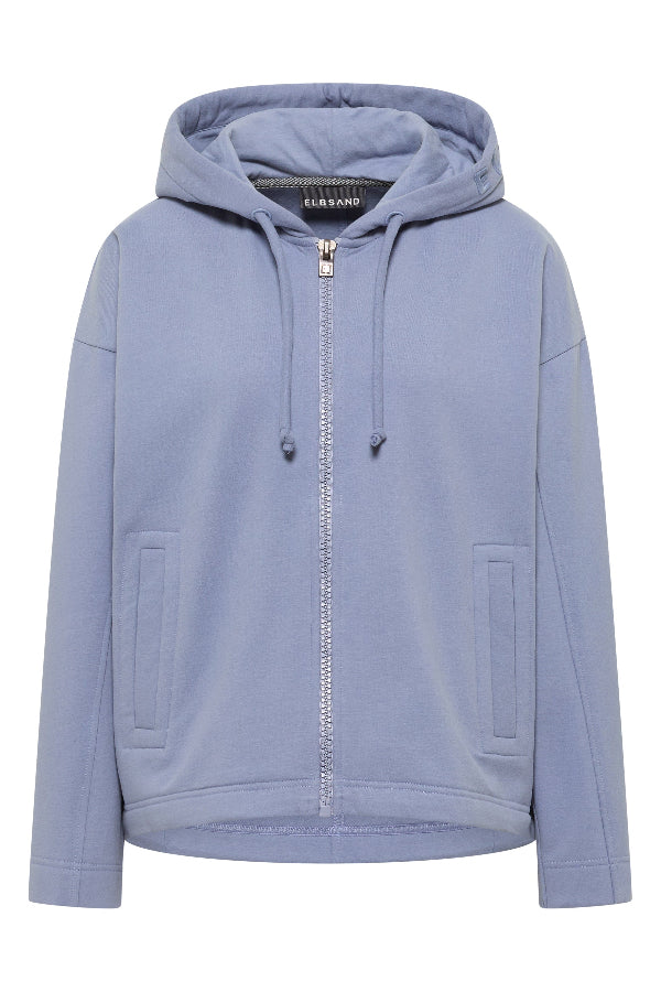 Elbsand Sweatjacke Sirpa sky haze, lila, lieder, unifarben, Kapuze, Reißverschluss, Taschen, Kapuzenjacke