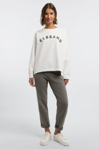 Elbsand Sweatshirt Zuza cloud white, offwhite, weiß, Schriftzug, Rundhalsausschnitt, Sweater, Pulli