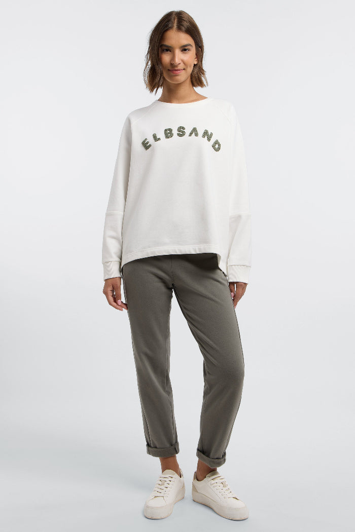 Elbsand Sweatshirt Zuza cloud white, offwhite, weiß, Schriftzug, Rundhalsausschnitt, Sweater, Pulli